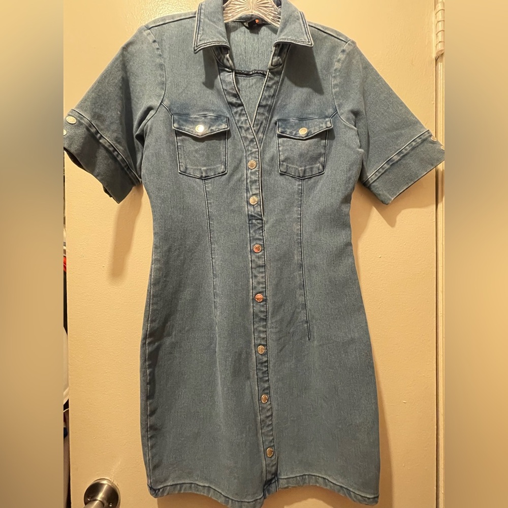 G by Guess Denim Button-Down Dress
